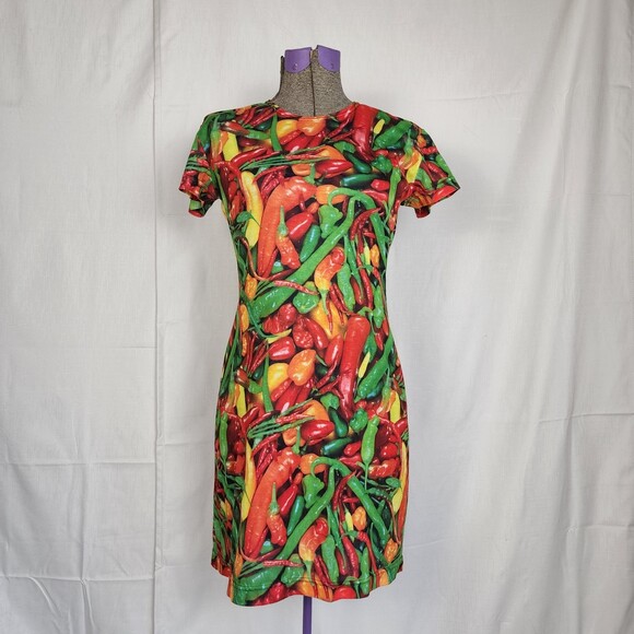 TODD OLDHAM Times Seven VINTAGE Y2K 90s Hot Chili Peppers Dress Size S - Picture 1 of 7